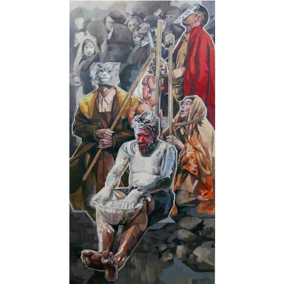 Hacen-el-amor-en-nombre-del-diablo-I-oleo-sobre-lino-97-x-195-Victor-Solana-2019–6000